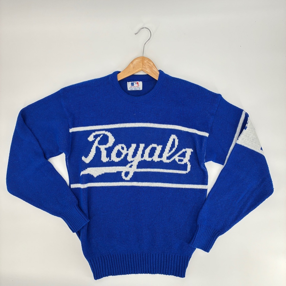 Kansas City Royals Baseball MLB Cliff Engle 80s Vintage Sweater sporty Small?